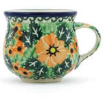 Polish Pottery 2 oz. Espresso Cup. Hand made in Poland. Pattern U1010 designed by Teresa Andrukiewicz.