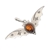 Amber Sterling  Silver Bat Pendant  1"
