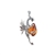 Dragon Cognac Amber Silver Pendant 2"