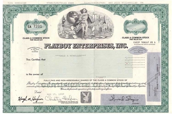 Playboy Enterprises, Inc. Stock Certificate