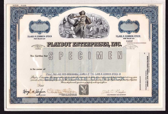 Rare Playboy Stock Certificate Production Proof | 1 of 1