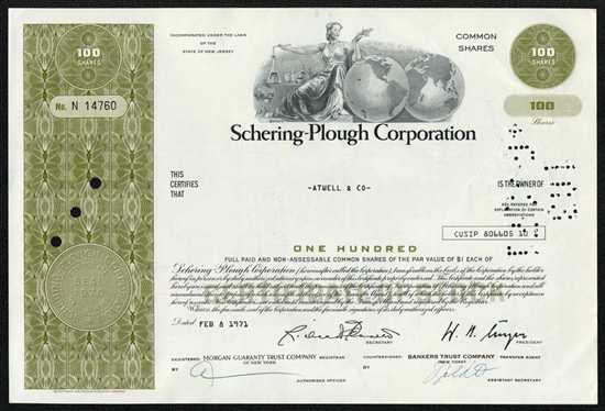 Schering-Plough Corporation Stock Certificate