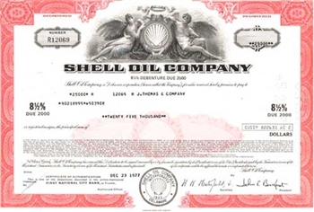 Shell Oil Company Stock Certificate