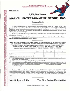 1991 Marvel IPO Prospectus