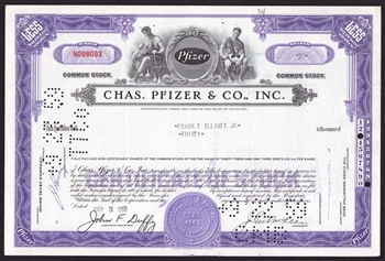 Chas. Pfizer & Co Inc. Stock Certificate