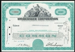 Studebaker Corporation Stock Certificate