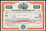 Pennzoil United, Inc. Stock Certificate