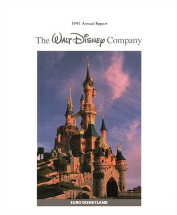 1991 Walt Disney Company Annual Report - Euro Disneyland Cover