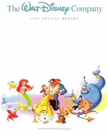 1992 Walt Disney Company Annual Report - Little Mermaid and Friends Cover
