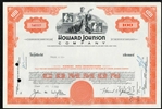 Howard Johnson Company Stock Certificate