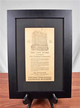 1928 Chicago Mercantile Exchange Building Advertisement