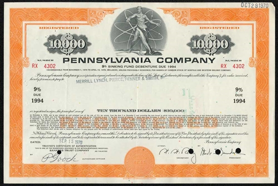 Pennsylvania Company (Pennsylvania Lines) $10,000 Bond