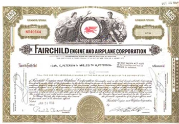 Fairchild Engine and Airplane Corporation Stock Certificate