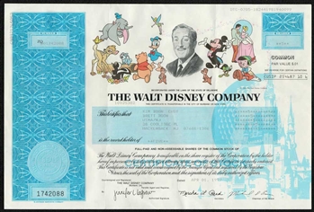 The Walt Disney Company Stock Certificate