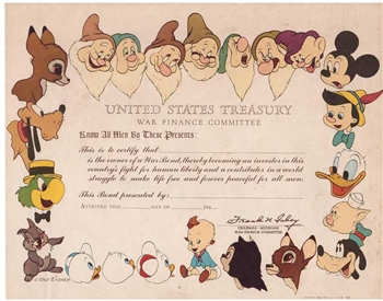 The Walt Disney Company War Bond - 1940s - Unissued