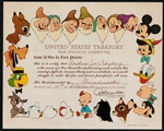 The Walt Disney Company War Bond - 1944 Issued