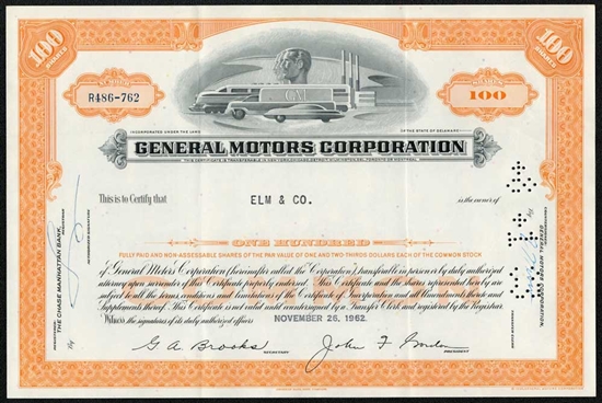 General Motors Corp. Stock Certificate