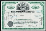F.W. Woolworth Company Stock Certificate - Green