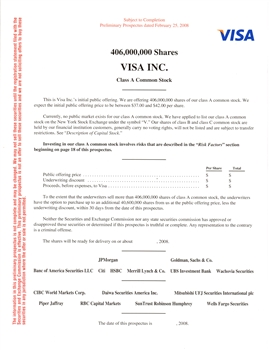 Visa Inc. IPO Prospectus