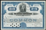 The United Corporation Framed Stock Certificate