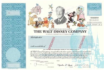 The Walt Disney Company Specimen Stock Certificate