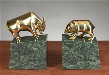 Stock Market Bull Bear Bookends