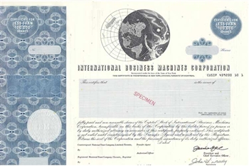 IBM International Business Machines Specimen Stock Certificate