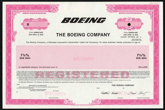 The Boeing Company Specimen Bond