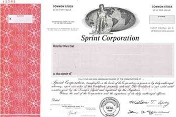 Sprint Corp.  Specimen Stock Certificate