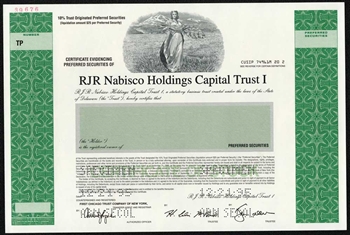 RJR Nabisco Holdings Capital Trust I Specimen Stock Certificate