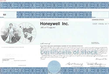 Honeywell Inc. Specimen Stock Certificate