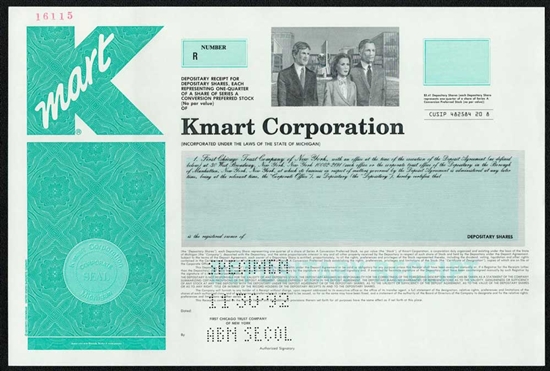 Kmart Corporation Specimen Stock Certificate