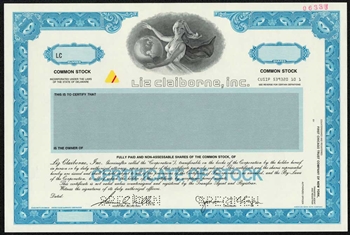 Liz Claiborne, Inc. Specimen Stock Certificate
