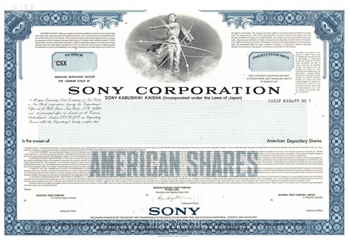 Sony Corp. Specimen Stock Certificate