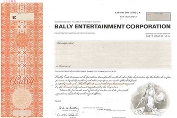 Bally Entertainment Corporation Specimen Stock Certificate