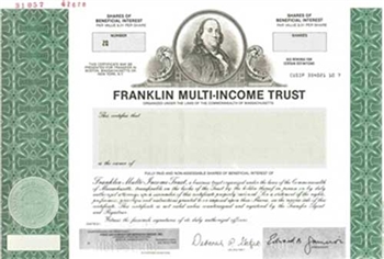 Franklin Multi-Income Trust Specimen Stock Certificate