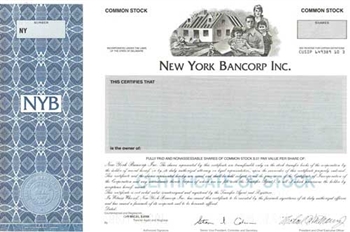 New York Bancorp Inc. Specimen Stock Certificate