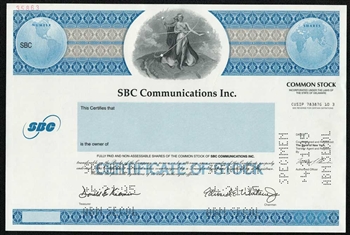 SBC Communications, Inc. Specimen Stock Certificate