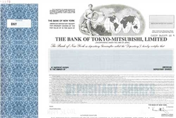The Bank of Tokyo-Mitsubishi, Ltd. Specimen Stock Certificate