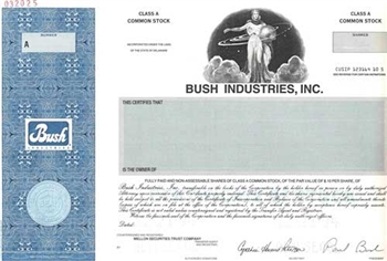 Bush Industries Specimen Stock Certificate