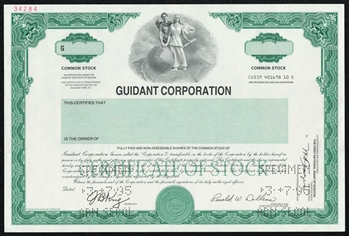 Guidant Corp Specimen Stock Certificate