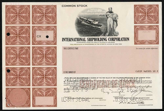 International Shipholding Corp Specimen Stock Certificate