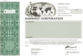 Norwest Corp Specimen Stock Certificate
