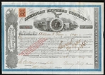 1866 American Express Co Issued to & Signed by William Fargo, Henry Wells, & J.C. Fargo