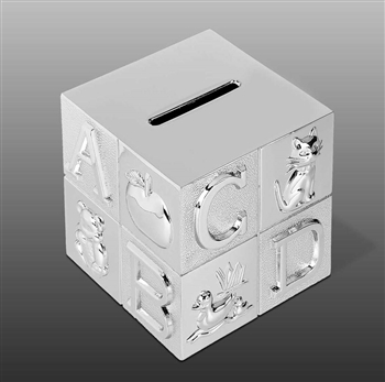 Silver Plated Ebaby Block Bank