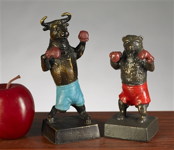 Boxing Bull & Bear Statue Set