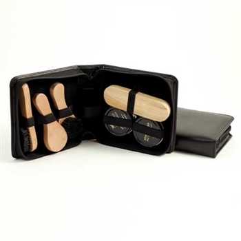 Black Leather Shoe Shine Kit