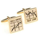 Buy Low Sell High Cufflinks - Gold