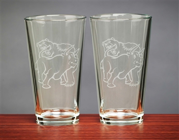 Fighting Bull & Bear Beer Glasses 16 Oz - Unique Beer Glasses