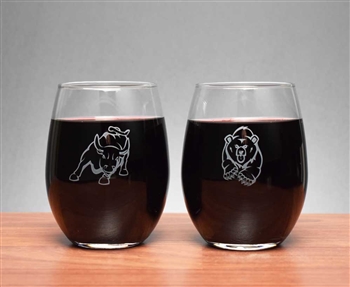 Bull and Bear Wine Glasses